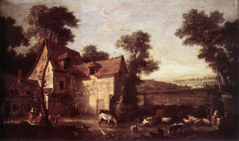 OUDRY, Jean-Baptiste Farmhouse oil painting picture
